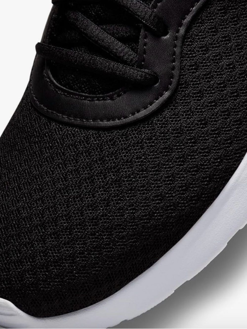 Lightweight Black Knit Sneaker with White Sole